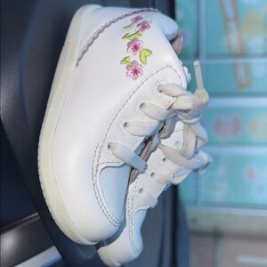 Stride Rite White Sneakers with Pink Floral Design